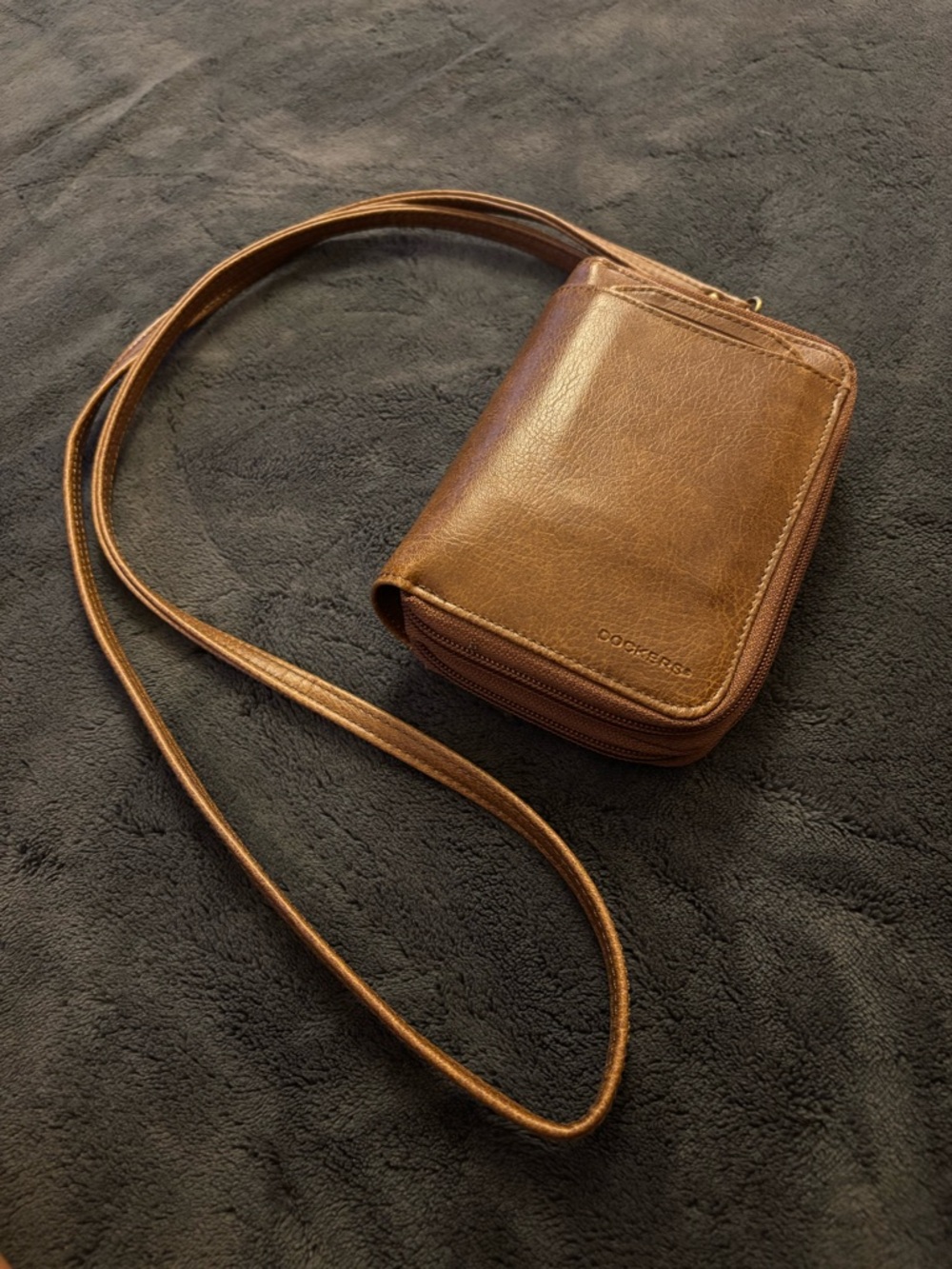 Vintage Dockers Genuine Leather Crossbody Travel Organizer Wallet, Crossbody